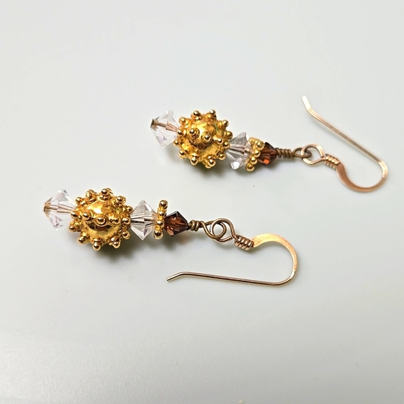 Gold and Silver Drop Earrings - Picture 12 of 15